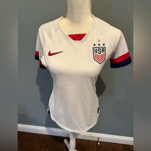Nike Women's White, Red and Blue Soccer Top